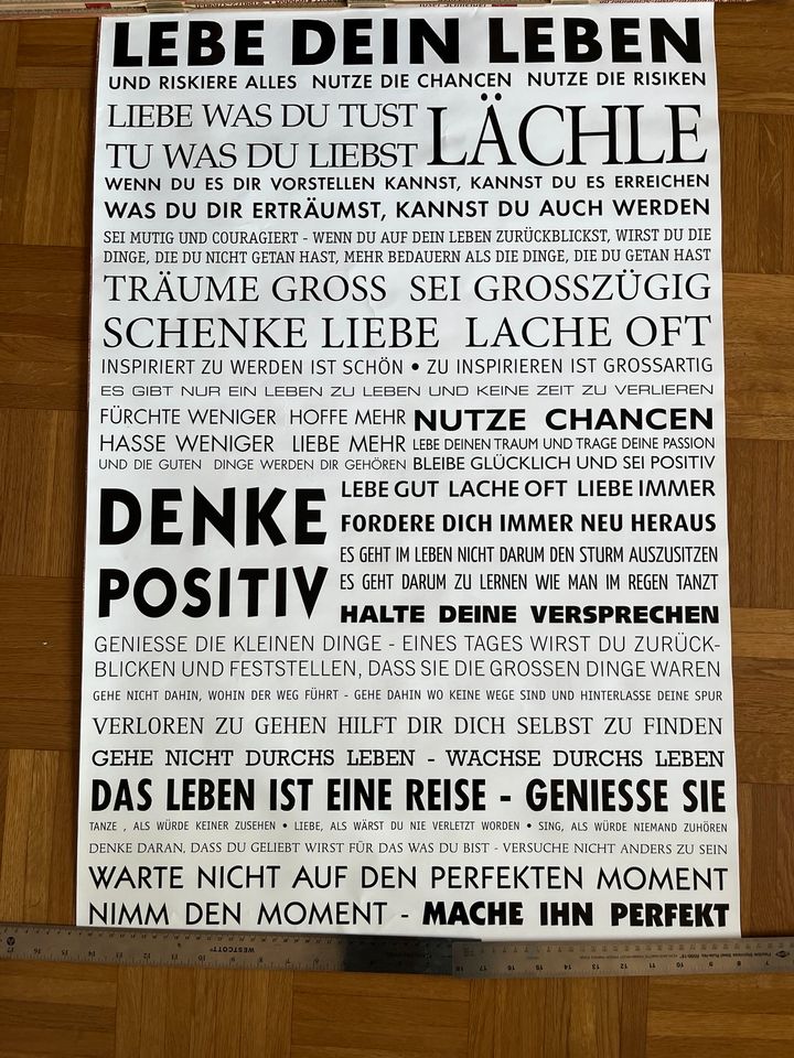 Poster, „LEBE DEIN LEBEN / DENKE POSITIV in Nürnberg (Mittelfr)