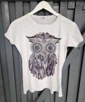 T-Shirt Grau Print Eule Fishbone Gr. XS Nordrhein-Westfalen - Neuss Vorschau