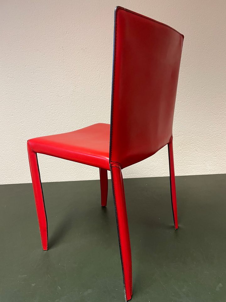 3x cattelan italia Piuma Lederstuhl in rot + blau Esszimmer Stuhl in Bocholt