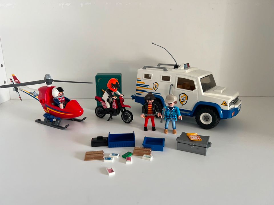 PlayMobil Geldtranaporter Diebe Feuerwehr Hunschrauber Ostern in Castrop-Rauxel