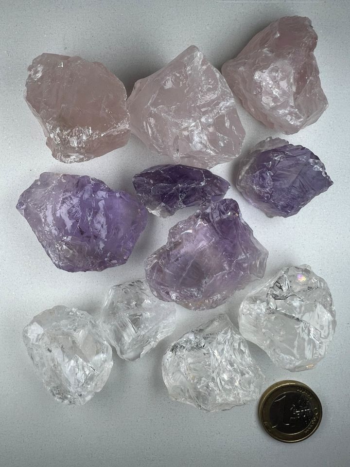 Wassersteine Basis Set, Rosenquarz, Amethyst, Bergkristall, 300g in Dreieich