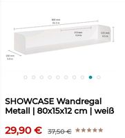 Wandregal Board Metall weiss 80cm Hängeregal Walle - Utbremen Vorschau