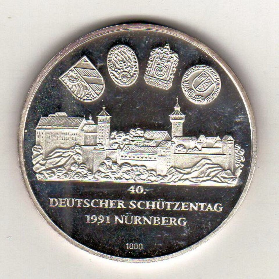 Silbermedaille 40. deutscher schützentag 1991, Nürnberg in Freiburg im Breisgau