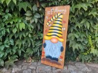 Türschild  - Holzbild  - bee happy gnome- Zwerg Sachsen - Cavertitz Vorschau