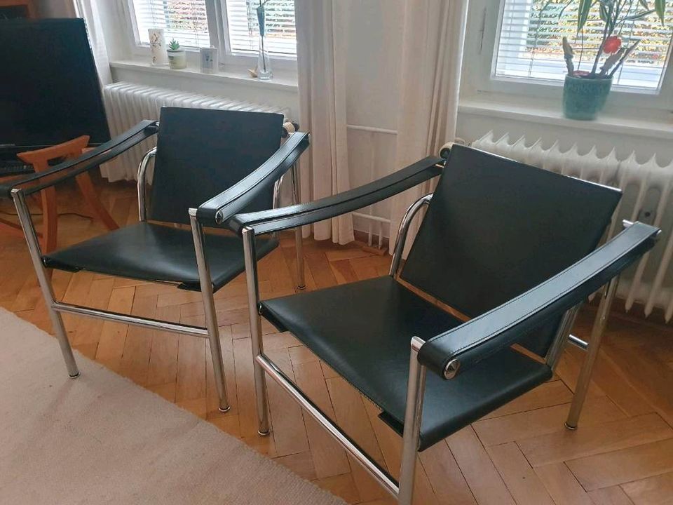 2x Cassina Le Corbusier LC1 Ledersessel schwarz zu verkaufen in Wolfsburg