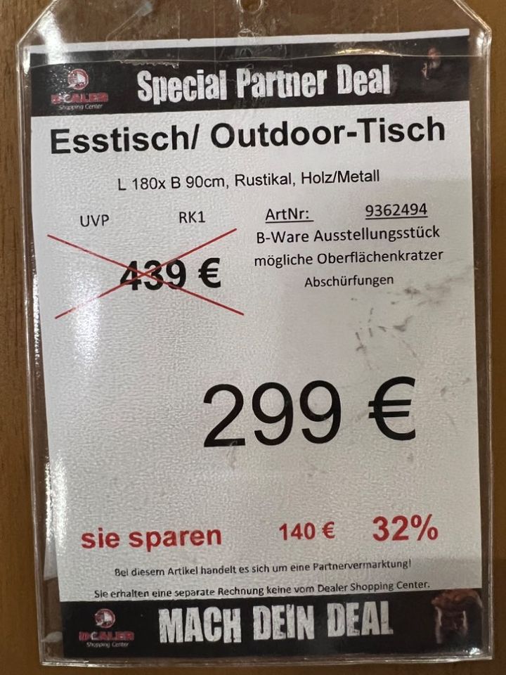 WSV Esstisch / Outdoor Tisch / Holztisch statt 439,-€ in Zeitz