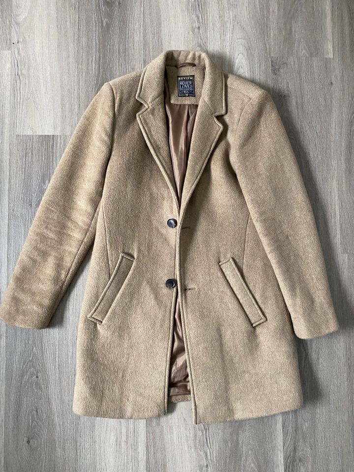REVIEW M 38 Mantel Trenchcoat Wolle beige Sand braun in Haltern am See
