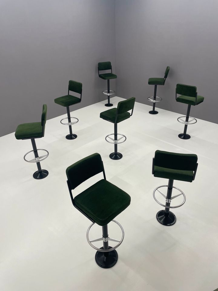 8x Designer Barhocker Stuhl von Thonet in grünem Velours, 60er in Paderborn