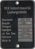 Typenschild IWL VEB Industriewerke Ludwigsfelde, Alu, Blanko, Neu Nordrhein-Westfalen - Kalletal Vorschau