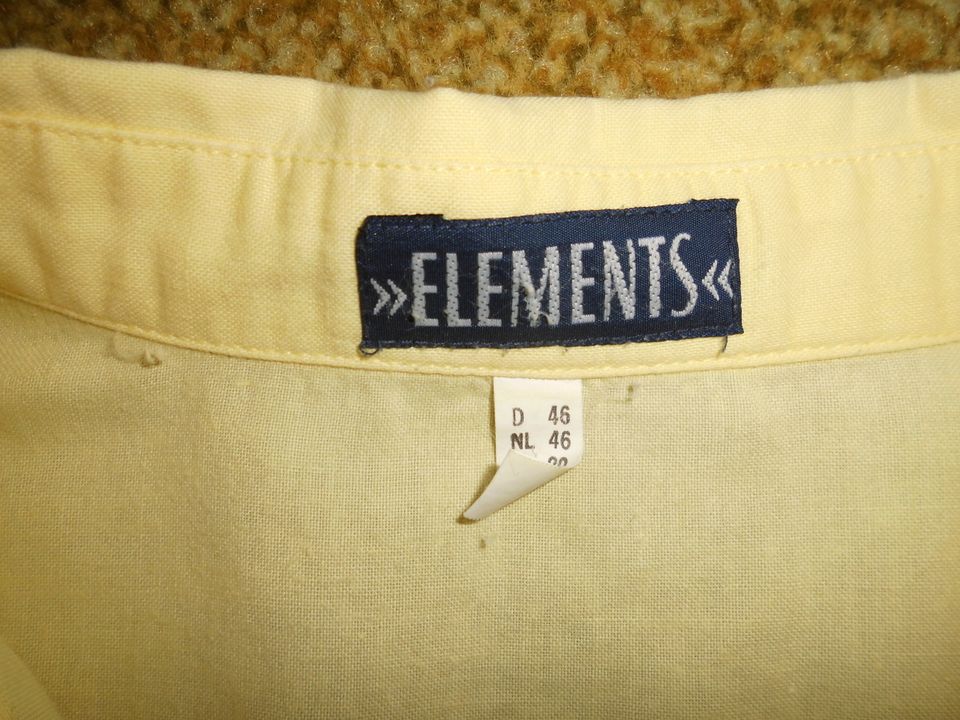 Bluse Leinen ärmellos Gr. 46 v. Elements Baumwolle gelb Shirt Top in Thedinghausen