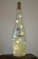 Deko Leuchte Flasche Frostglas LED Beleucht Lettering Let it snow Sachsen - Chemnitz Vorschau