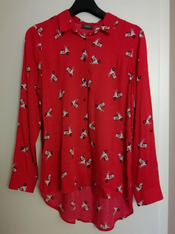 Neu- Damenbluse, sportliche Bluse, Hemd, rot Gr. 40 in Drei Gleichen