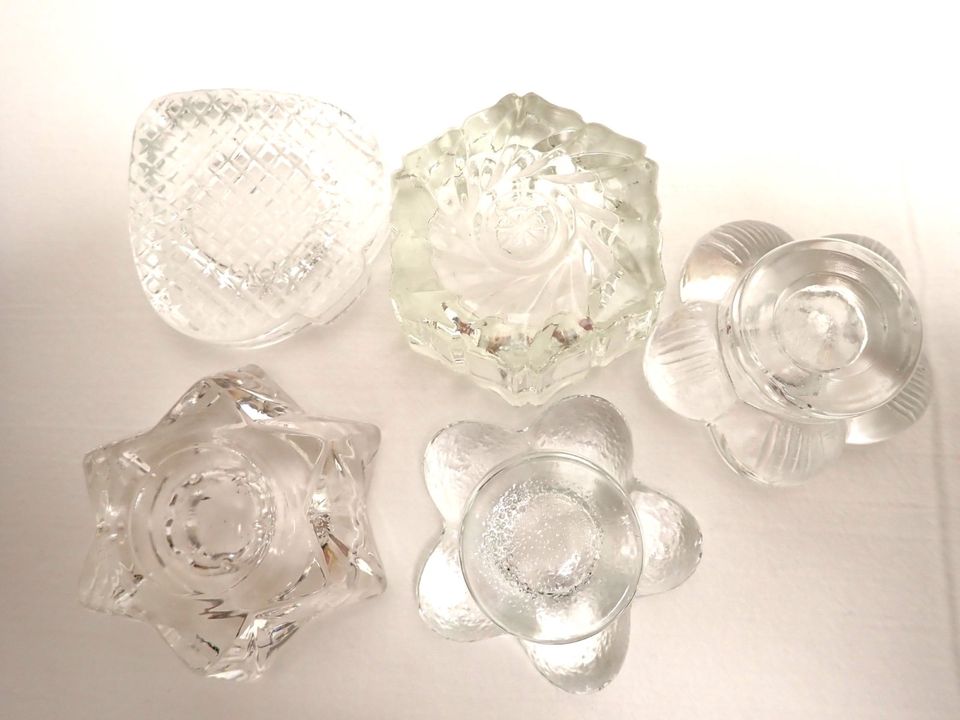 Vintage Kristall und Glas Deko Paket Vase Salznapf Kerzenständer in Geldern