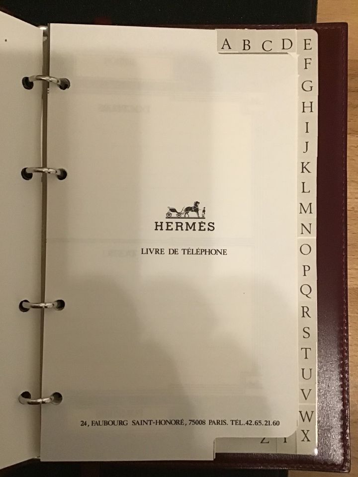 Hermes Hermès vintage ungebraucht Ledermappe Telefonbuch in Köln