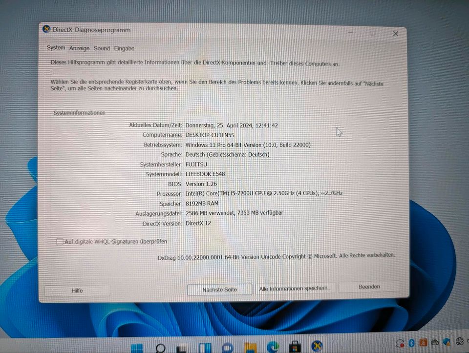 Business Notebook Fujitsu Lifebook E548 | Windows 11 | TPM 2.0 in Potsdam