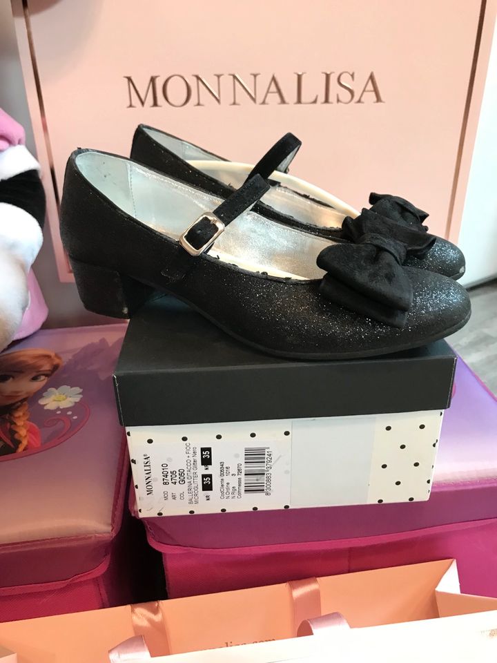 ❤️ MONNALISA Absatz Schuhe Schleife Glitzer NP 220€ Gr. 35 in Greven