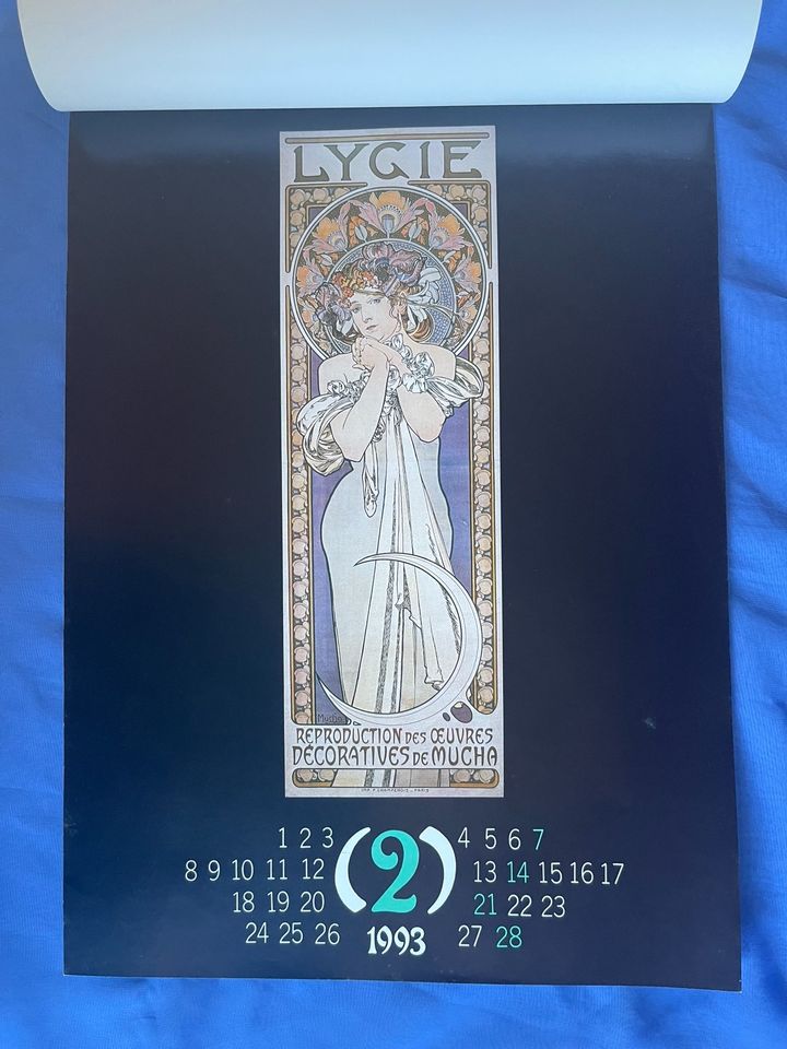 KUNSTKALENDER VON ALFONS MUCHA 1993 in Rehau