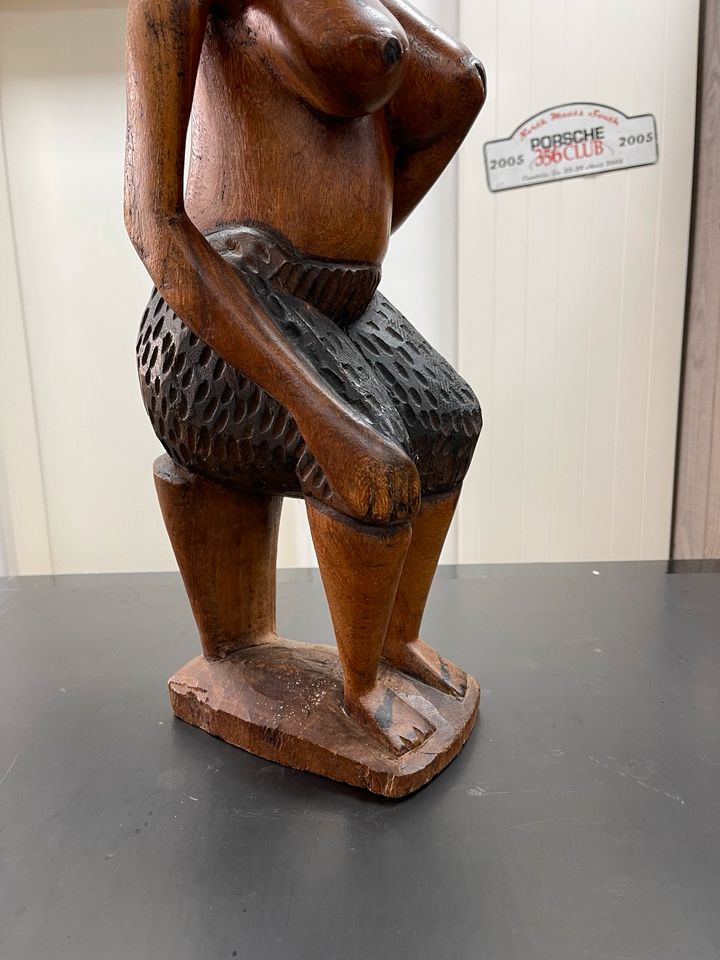 Afrikanische Dekoration Holz fruchtbare Frau Skulptur in Mönchengladbach