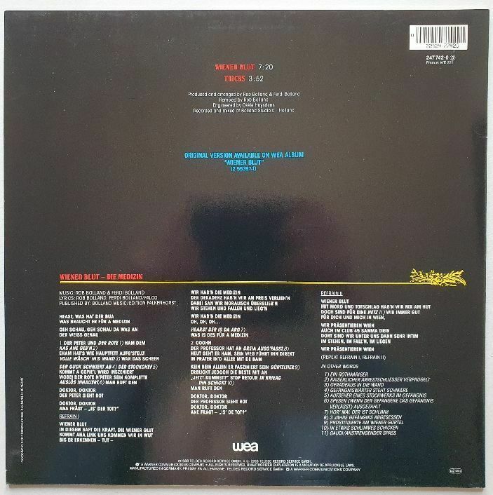 Falco Wiener Blut Schallplatte Vinyl Tricks in Berlin