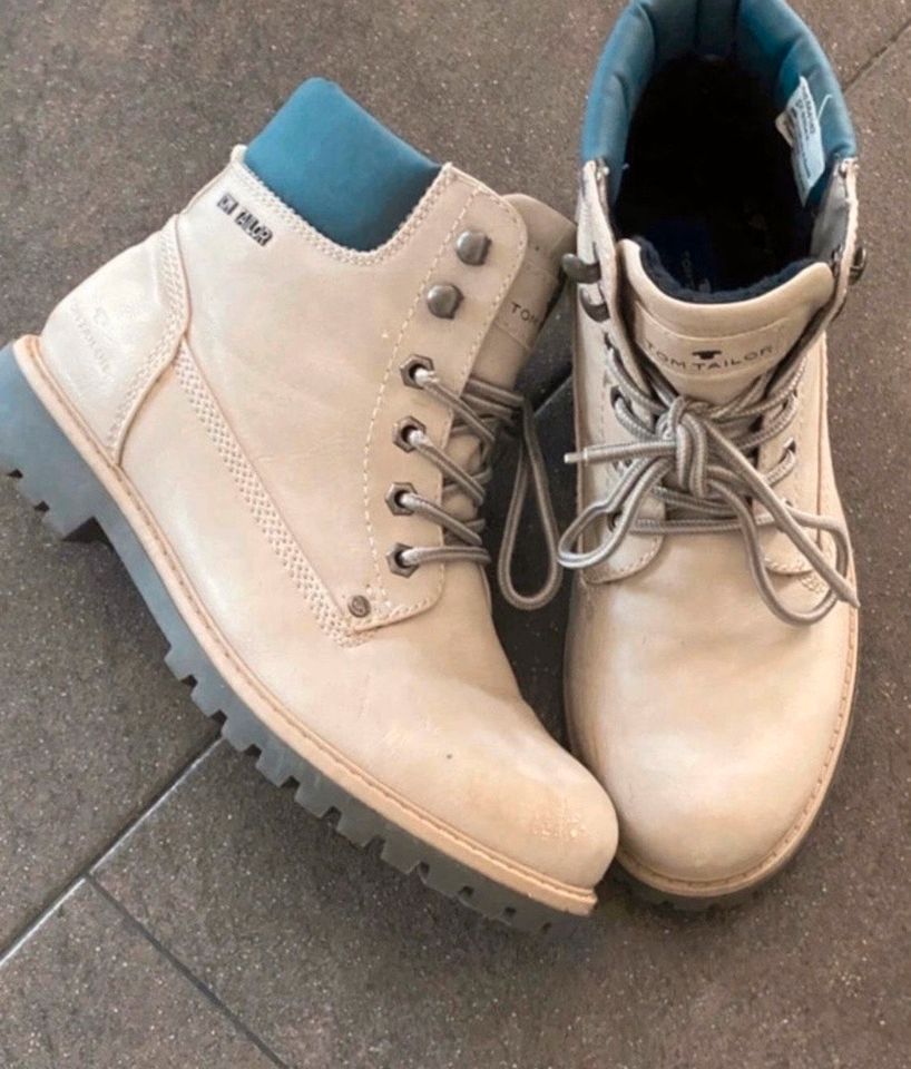 Damenschuhe Tom Tailer Beige / Blau / Boots in Leichlingen