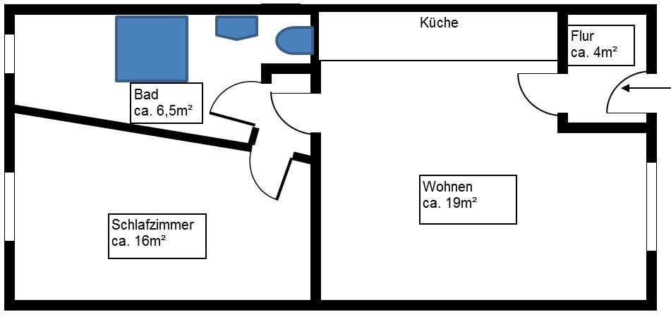 2 Raum-Wohnung mit Aufzug in Weißwasser