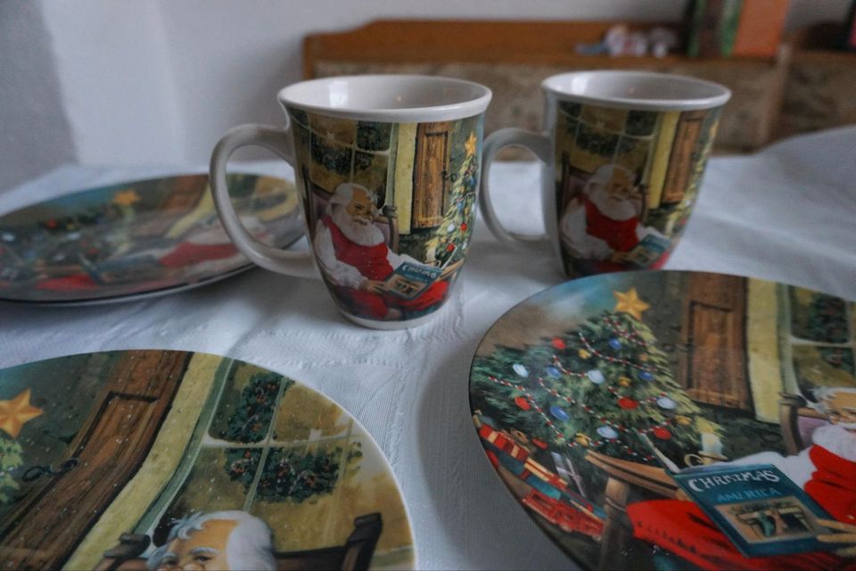 Weihnachtsgeschirr - 3x Tasse u Teller Weihnachten in Wildau