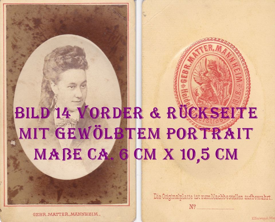 Original Carte de Visite Vintage- alte Fotos Retro Soldaten Fraue in Baindt