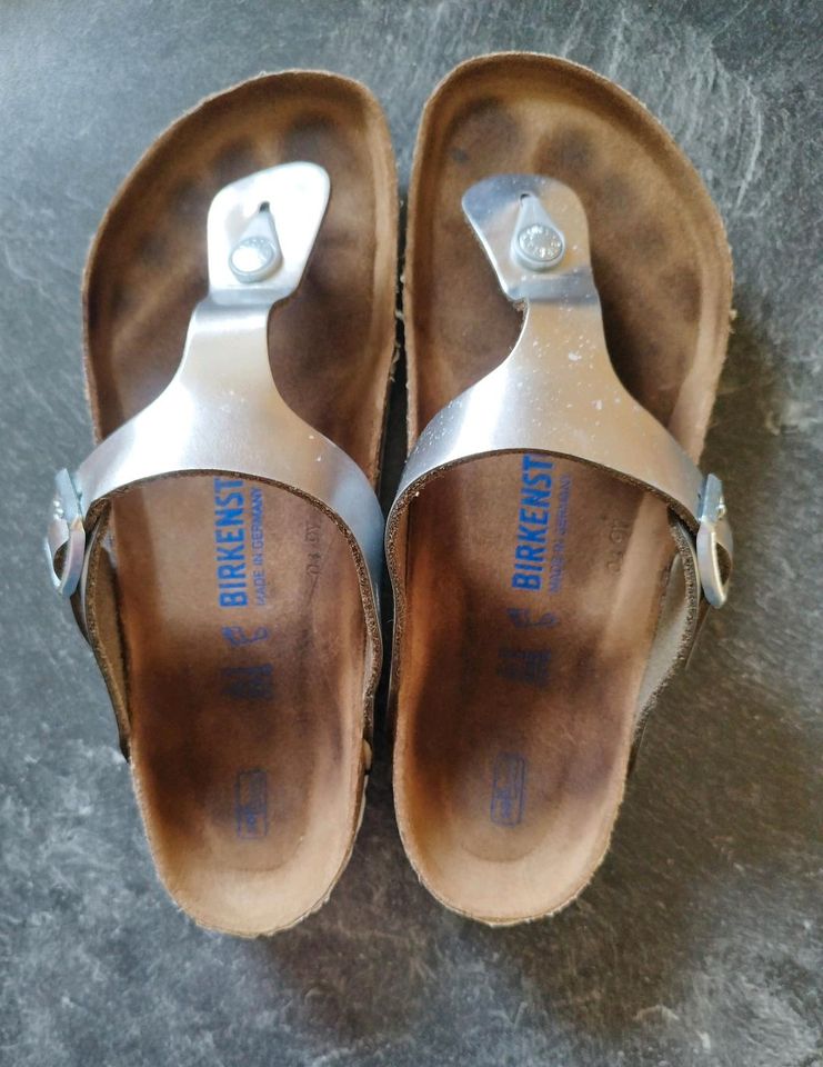 Birkenstock Gizeh, Zehentrenner, silber, Größe 41 in Fulda