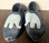 Krabbelschuhe Baby-Schuhe Elefant blau 18 6-9 Monate❤️ Echt Leder Kreis Pinneberg - Halstenbek Vorschau