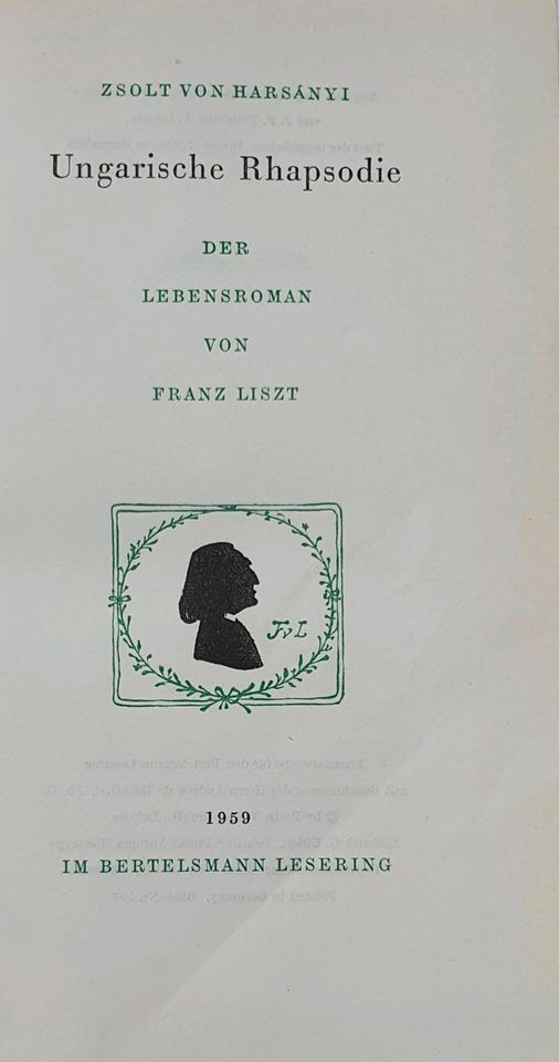 Harsányi Ungarische Rhapsodie 1959, Lebensroman Franz Liszt, Buch in Pöttmes