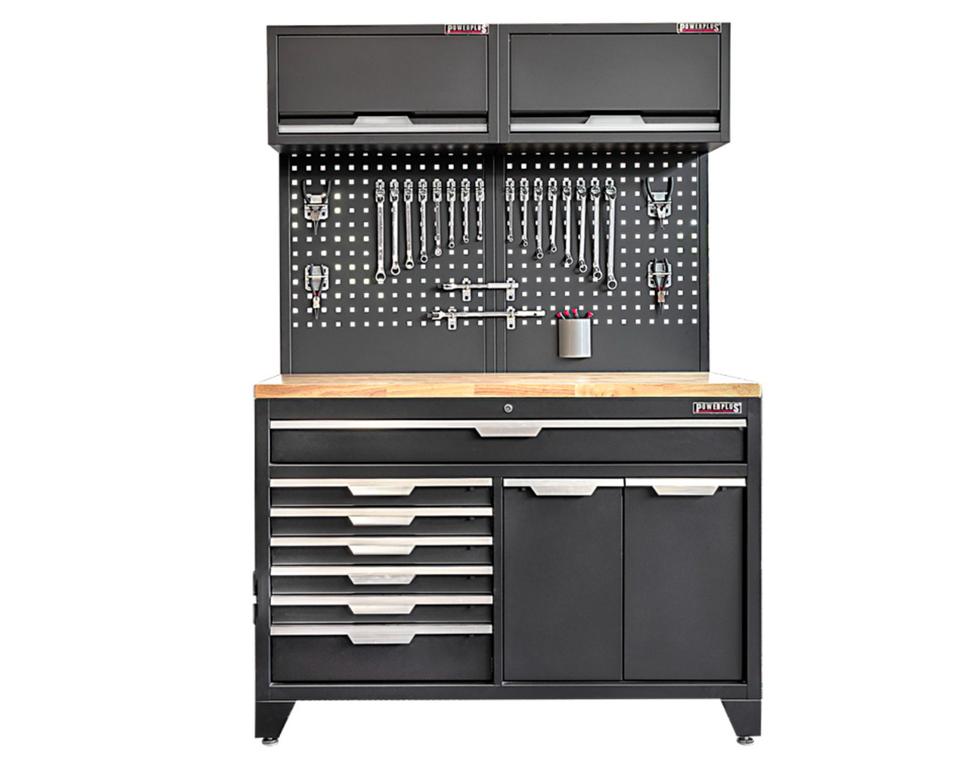 Werkzeugschrank Set - 136 cm Wandlänge, Werkstatt Set Schwarz in Großenkneten