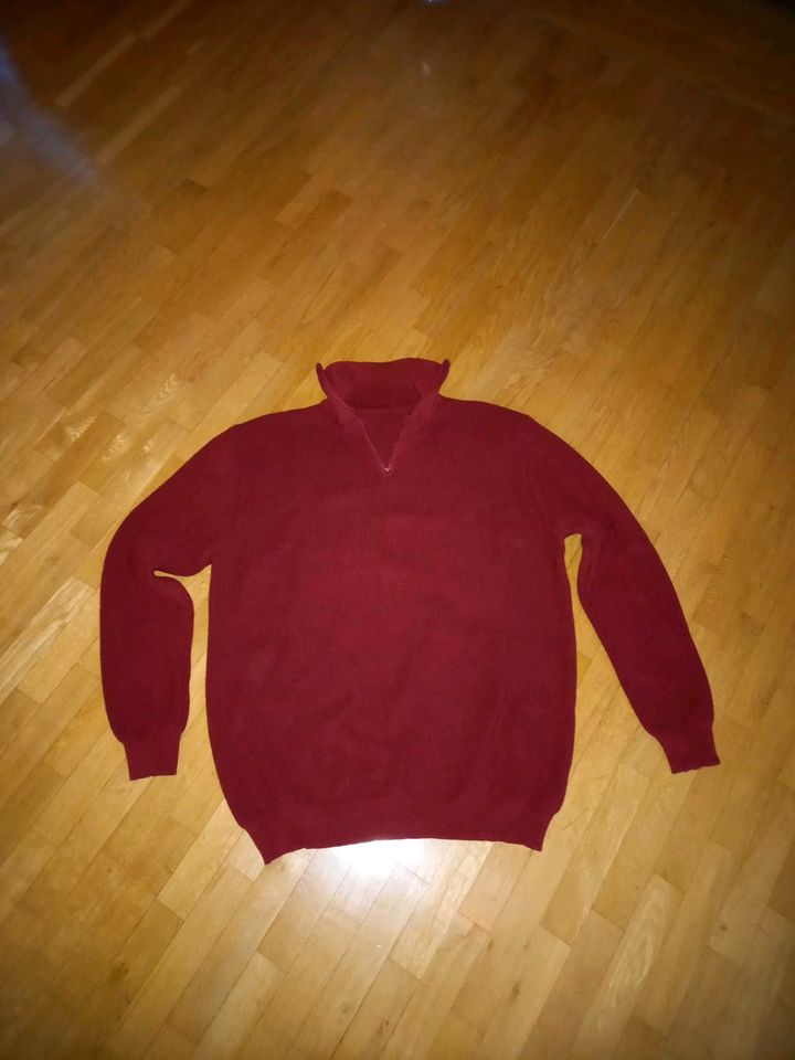 Herren Pullover,  Baumwolle weinrot, neu in Tönisvorst