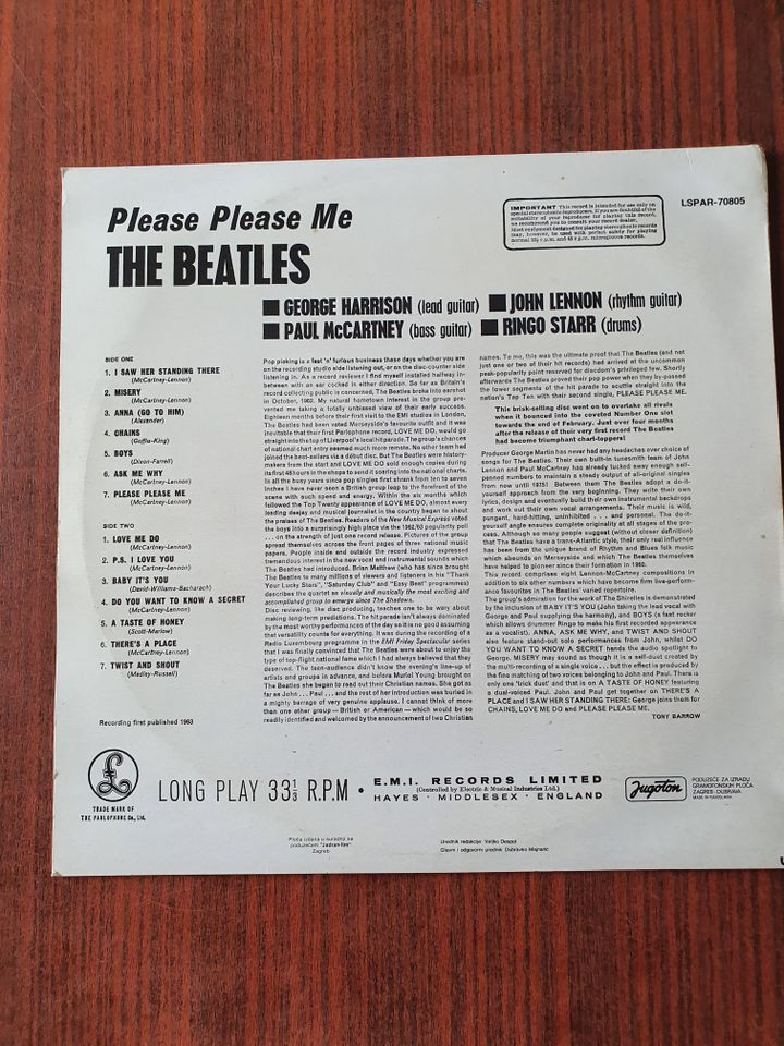 The Beatles – Please Please Me LP 1988 Jugoton EMI mint in Suhl