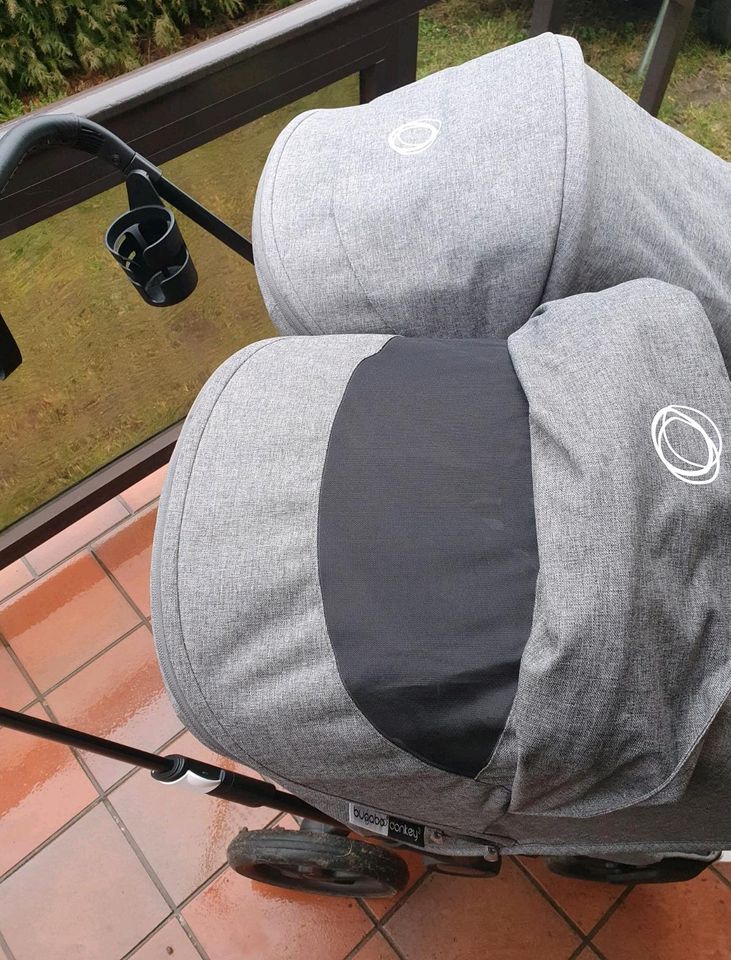 Bugaboo Donkey 3 Geschwisterkinderwagen Grau Melange schwarz in Kremmen