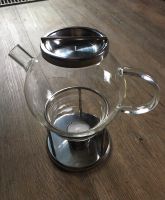 Teekanne aus Borosilikatglas mit Edelstahl-Stövchen, wie neu Schleswig-Holstein - Probsteierhagen Vorschau