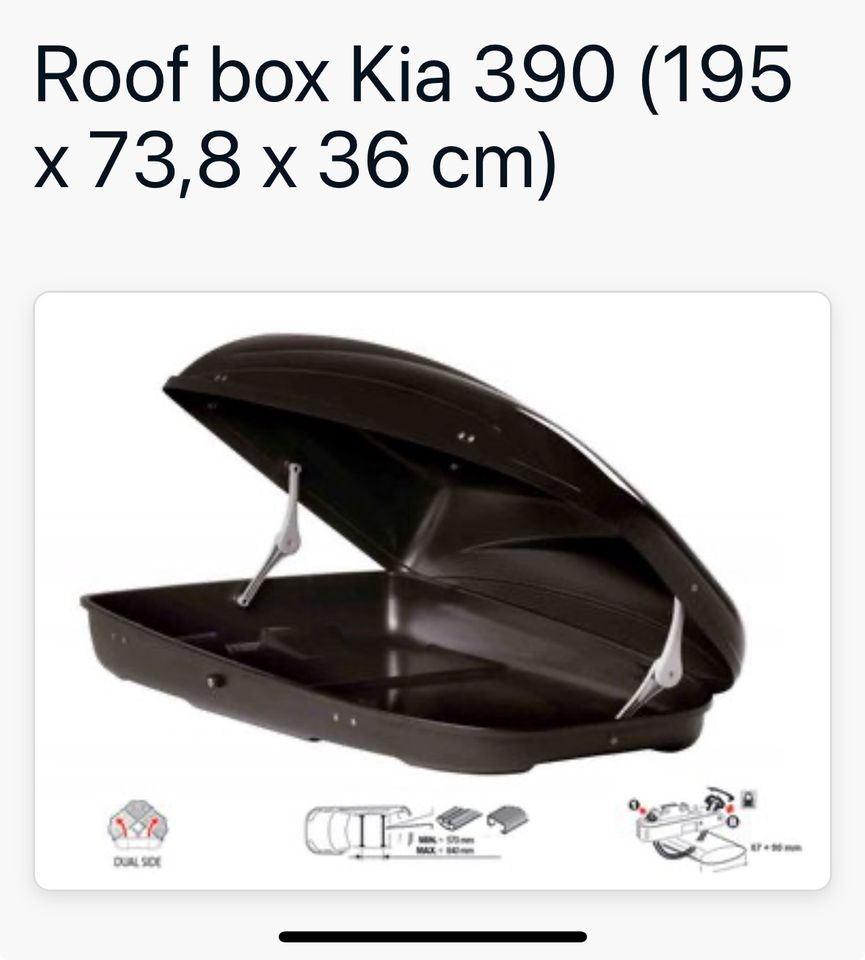 KIA Dachbox mit Dachträger, Dachbox in Kuchen