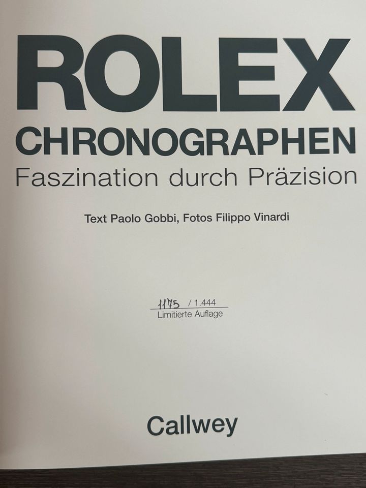 Limitiertes Rolex Buch Chronografen Rolexuhren Uhren Buch in Pretzfeld