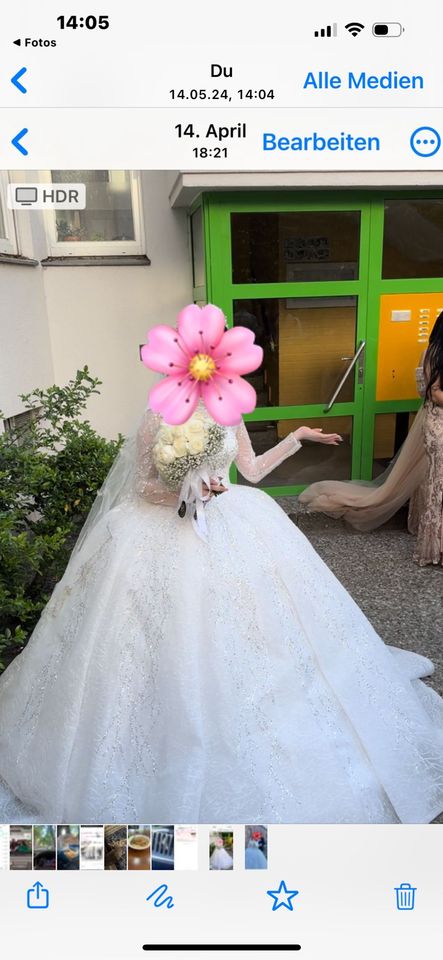 Hochzeit Kleid mit Schleier, Schuhe, Krone Brautstrauß in Berlin