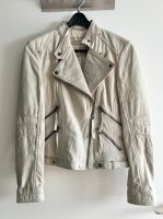 Zara Lederjacke Bikerjacke 34 XS beige wollweiß creme echt Nubuk Hessen - Rödermark Vorschau