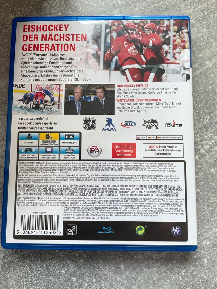 PS4 NHL15 Spiel Videospiel in Paderborn