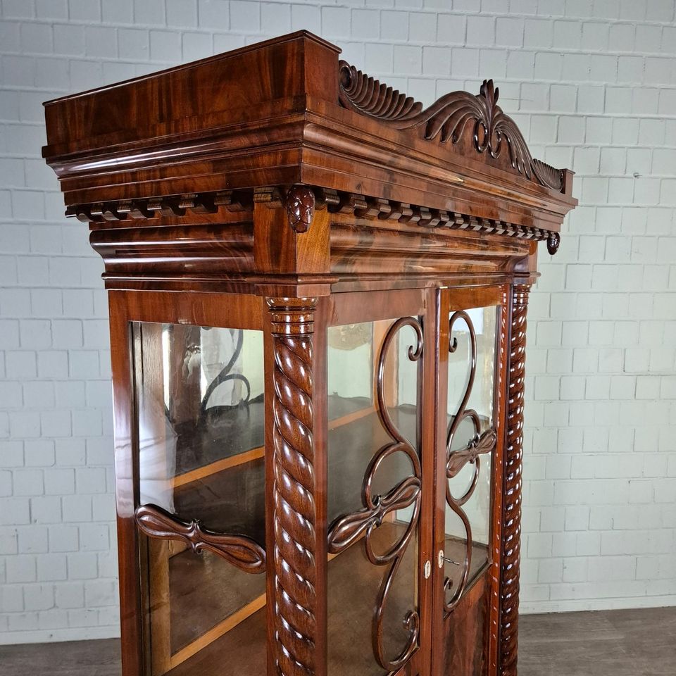 24517 Vitrine Schaukasten Biedermeier 1840 Mahagoni Antik in Nordhorn