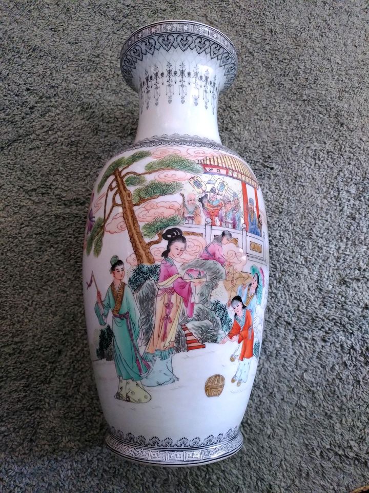 Orient oder China Vase handbemalt 23x47cm dxh in Stuttgart