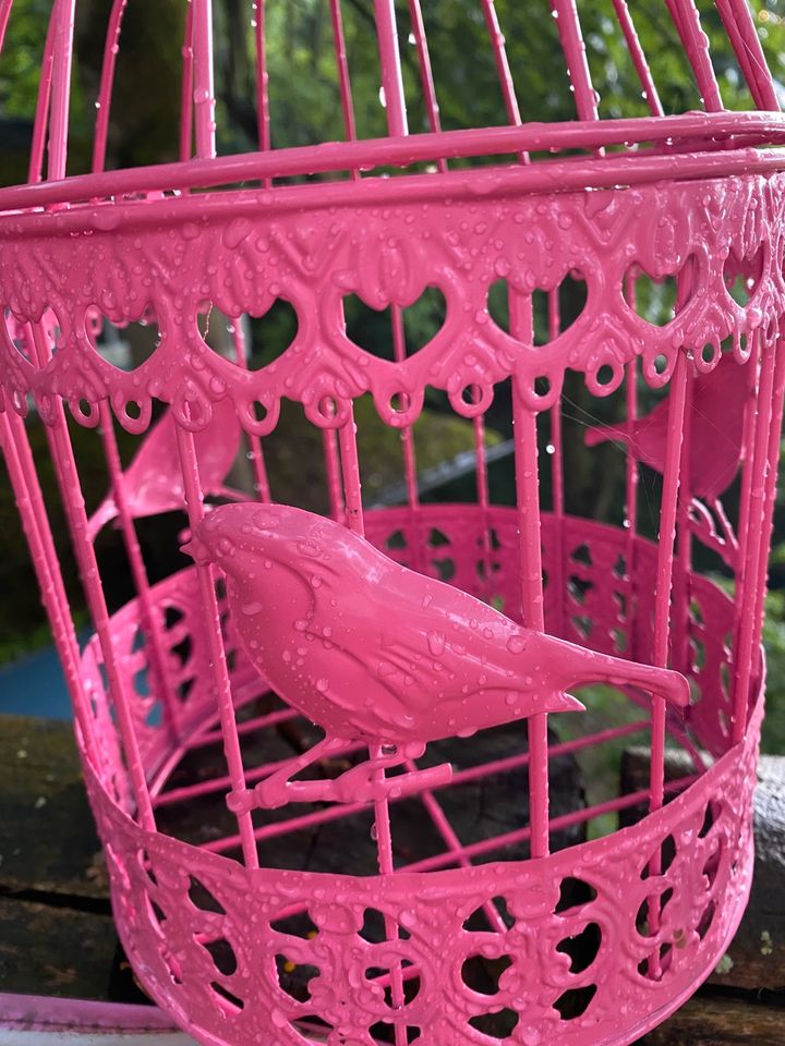 Vogelkäfig Deko Pink shabby Vintage in Velbert