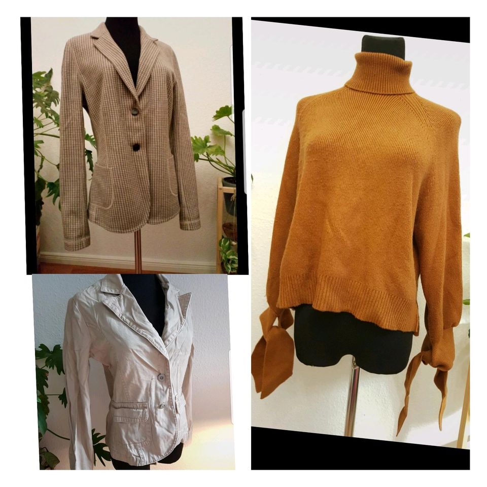 Jacke Blazer 100% Schur wolle René Lezard Breuninger Beige Zara in Leipzig