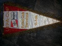 Wimpel gestickt  Bayer 04 Leverkusen  FC Barcelona UEFA Cup 1988 Brandenburg - Cottbus Vorschau