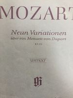 Klaviernoten Mozart Neun Variationen über ein Menuett von Dupont Bayern - Utting Vorschau