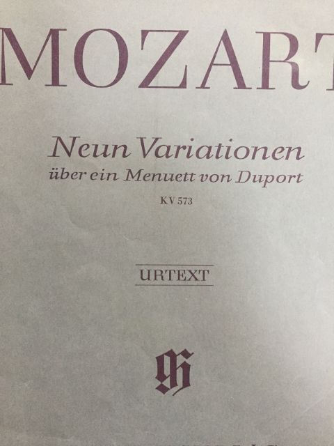 Klaviernoten Mozart Neun Variationen über ein Menuett von Dupont in Utting