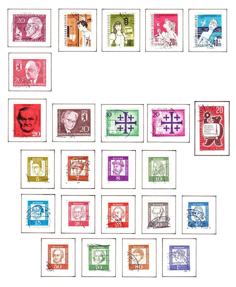 Die Berlin-Briefmarken der Jahre 1960 und 1961 gestempelt in Neunkirchen a. Brand