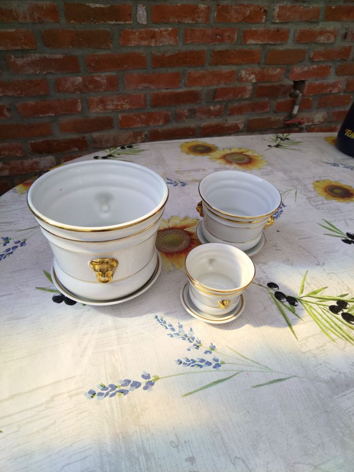 Vintage Porzellan 3 Blumentöpfe & 1 Vase  von SeltmannWeiden in Breiholz