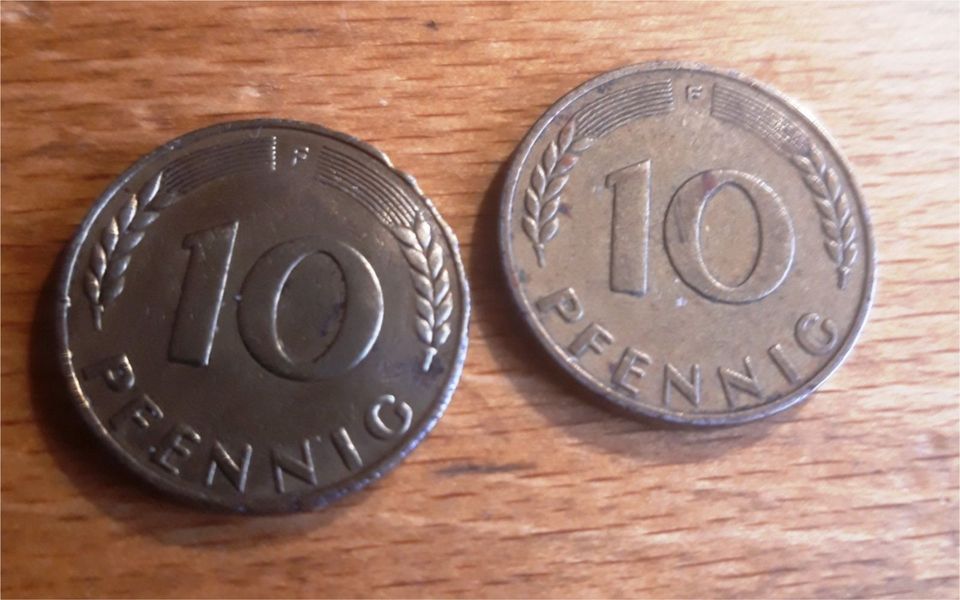 10 Pfennig 1949 Prägung F selten in Hatzenbühl